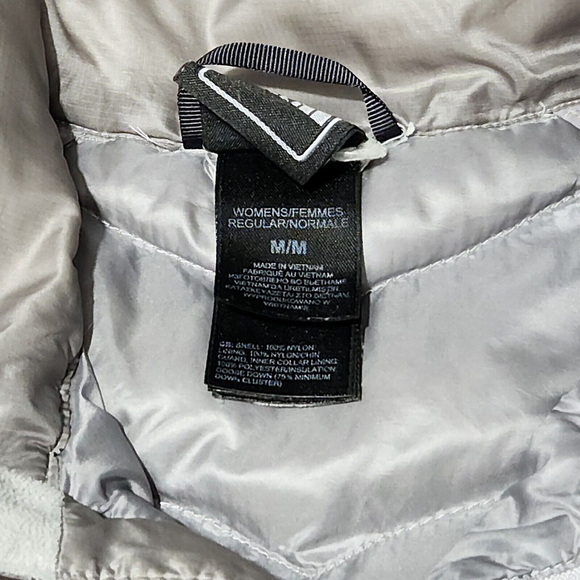 North Face Womens Thunder Jacket Med Metallic Silver 800 Fill Down Pertex A35J - Picture 14 of 15